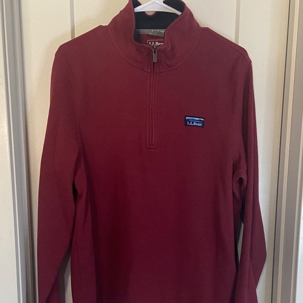 L.L. Bean Men's Burgundy Zip-Up Sweater